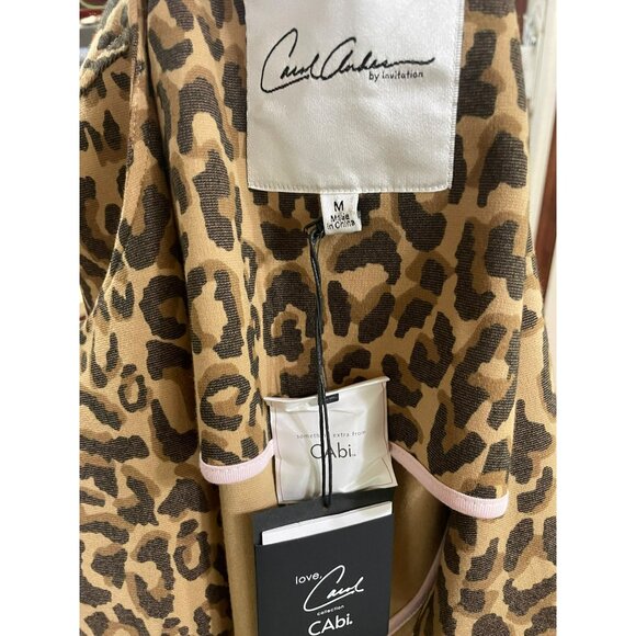NWT Cabi By Carol Anderson Leopard Print 3/4 Sleeve Jacket M Cotton Blend Womens - Picture 6 of 11
